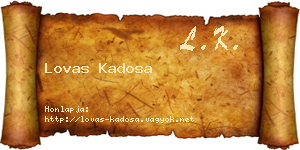 Lovas Kadosa névjegykártya